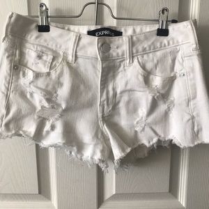Express White Denim Shorts